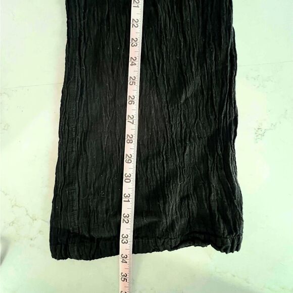 RAYA SUN women’s beachy coverup crinkle gauze linen cotton blend pants LARGE - Picture 6 of 9
